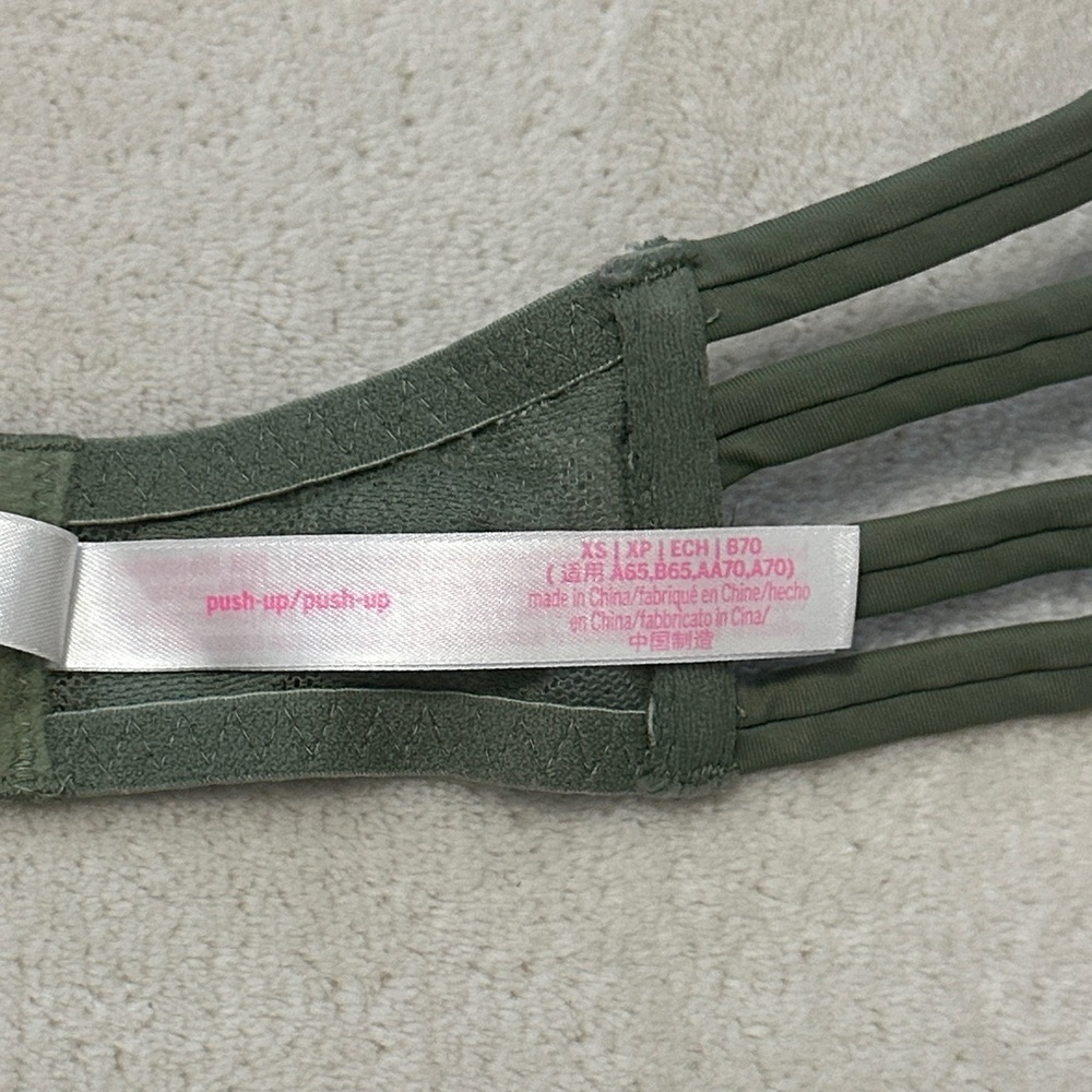 PINK Victoria's Secret Floral Lace Bandeau in Olive Green - Picture 4 of 6